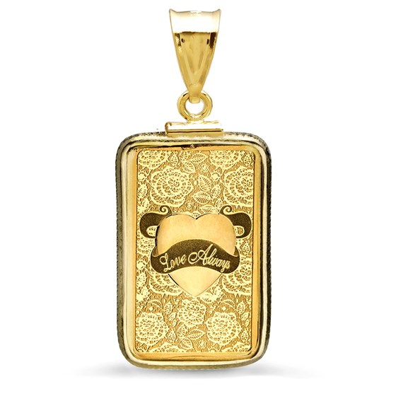 5 gram Gold Bar - Pamp Love Always Pendant 5 gram Gold Bar - Pamp Love Always Pendant